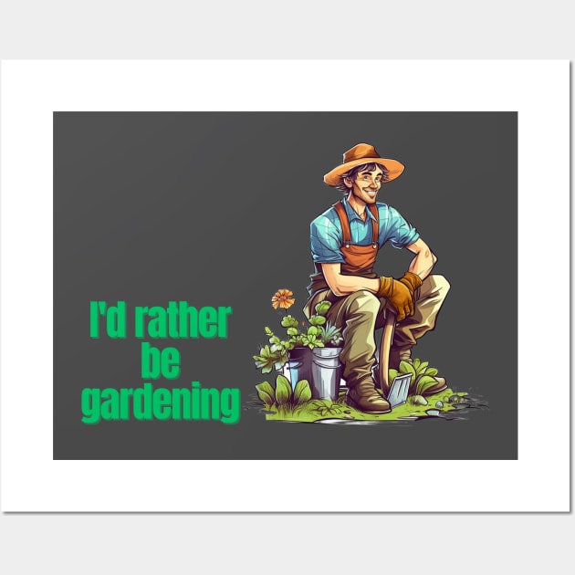 Cartoon design of a male gardener with humorous saying Wall Art by CPT T's